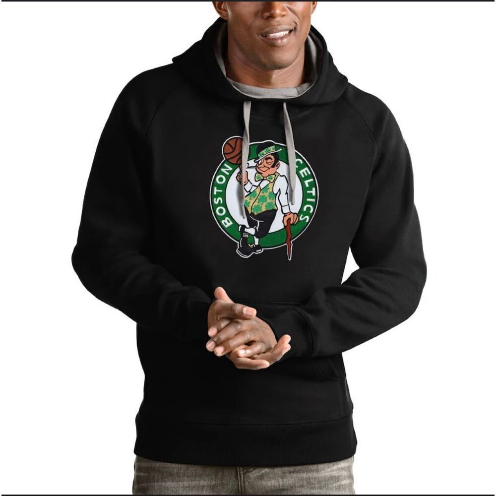 Antigua Black and Green Men’s Boston Celtics Basketball Hoodie Size Medium